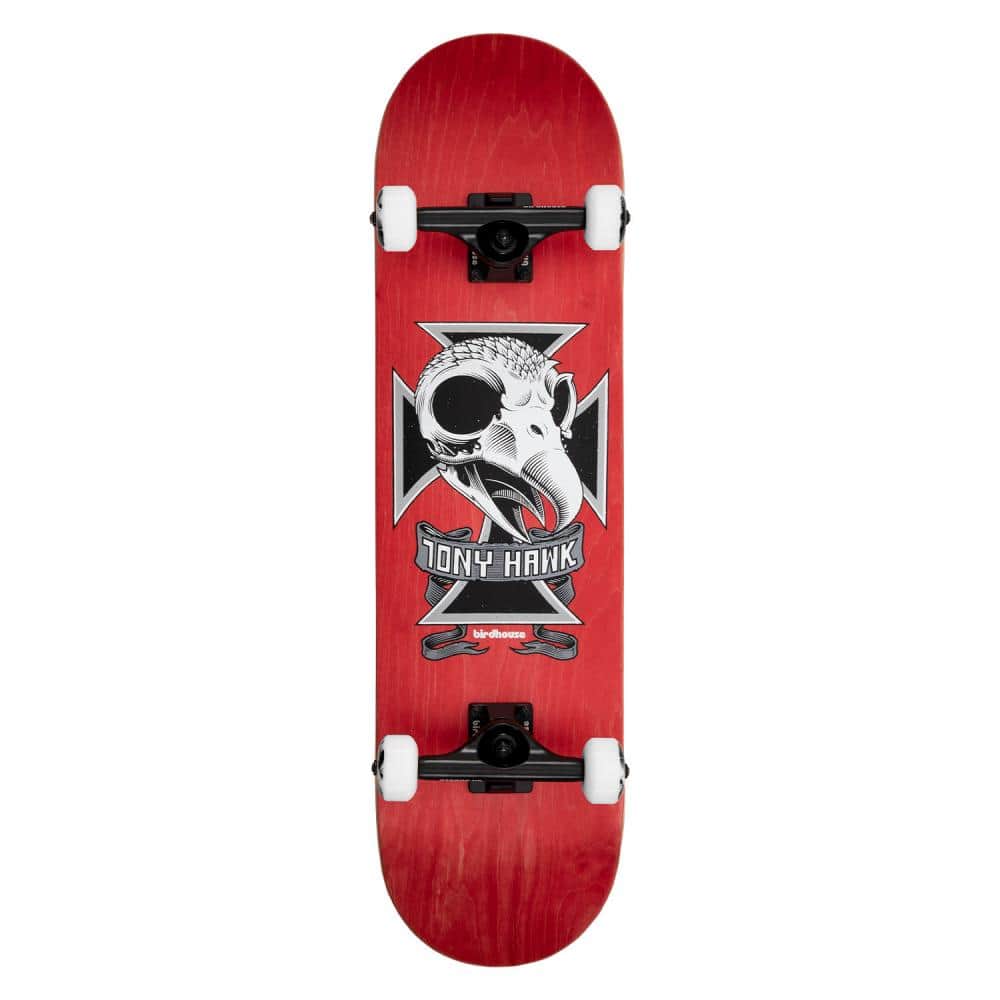 Birdhouse Skateboards 8.25 / Red Birdhouse Stage 3 Hawk Skull 2 Red 8.25" Complete Skateboard