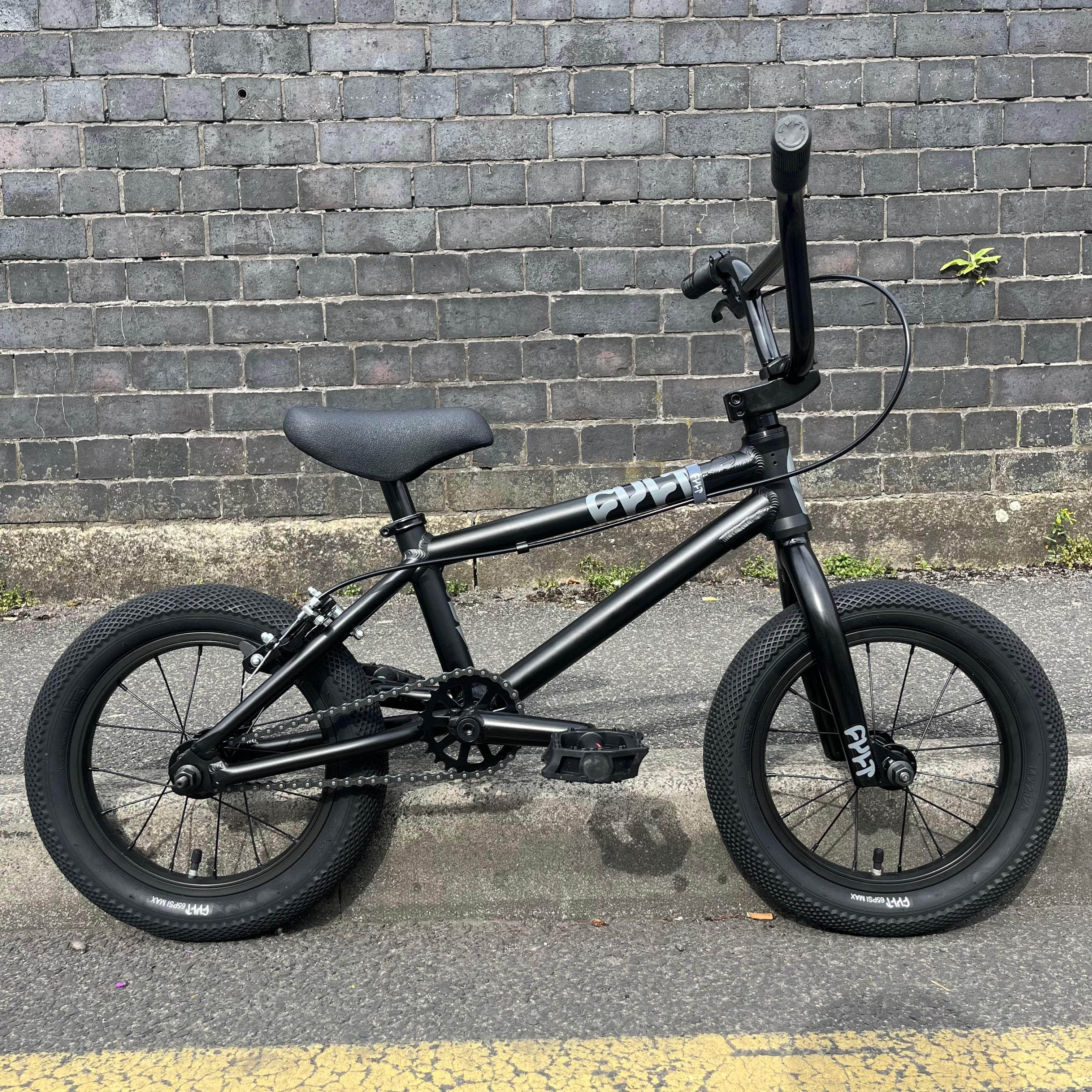 Cult 2025 Juvenile 14 Inch Kids BMX Bike Black Alans BMX