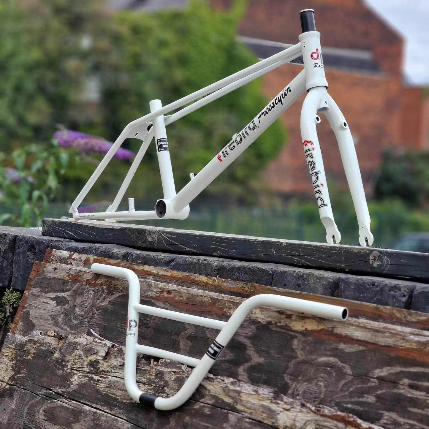 Skyway BMX Parts DP Firebird Freestyler Frame Fork Bar Kit Metallic White