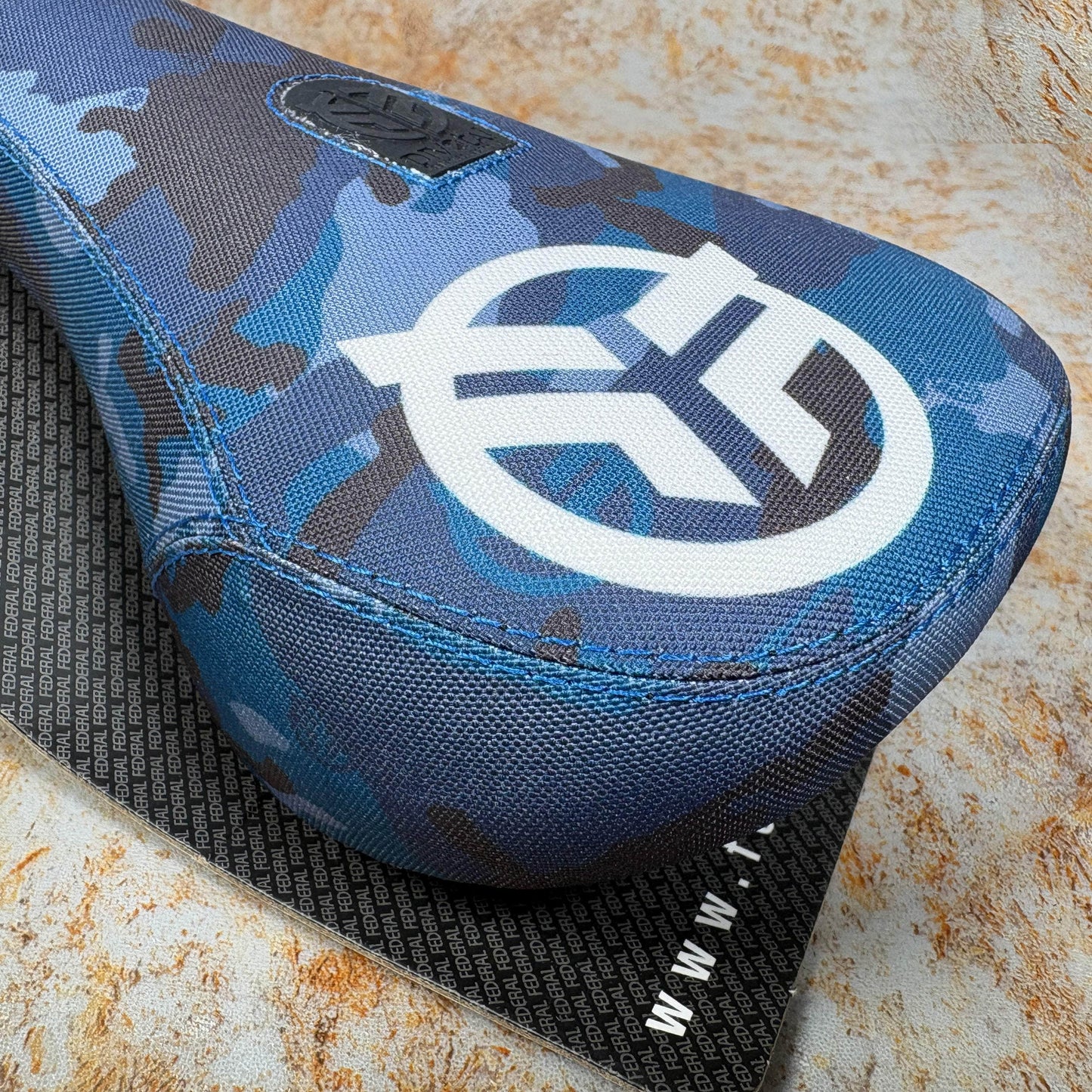 Federal BMX Parts Federal Mid Pivotal Logo Seat Blue Camo with White Logo