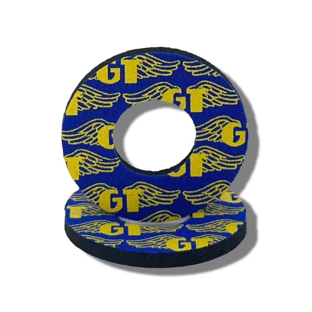 Flite Old School BMX Royal Blue/Yellow GT Wings Grip Donuts by Flite