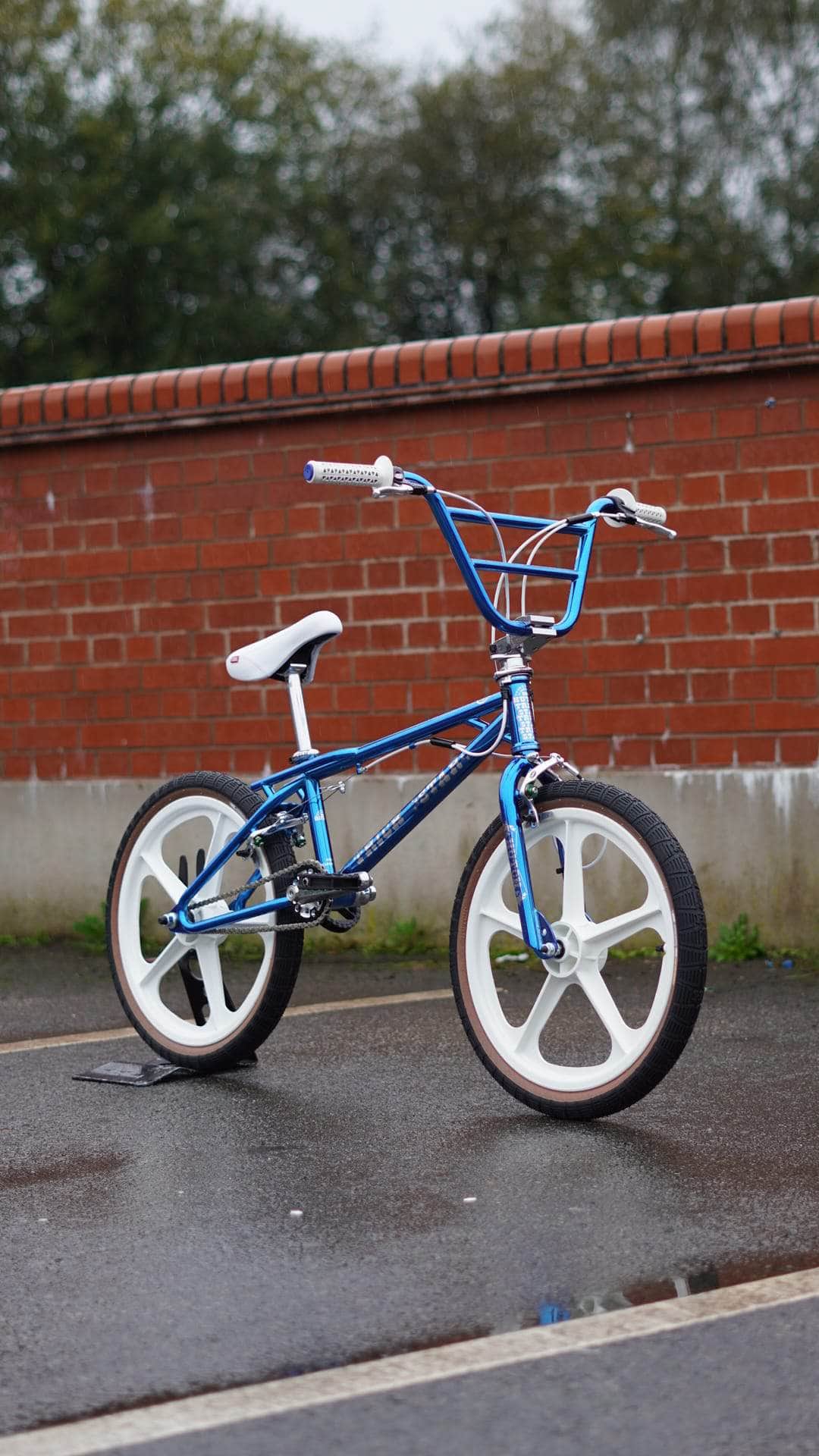 Hutch Old School BMX Bikes Candy Blue/White Hutch Trick Star Custom 20" Bike Candy Blue with Skyways