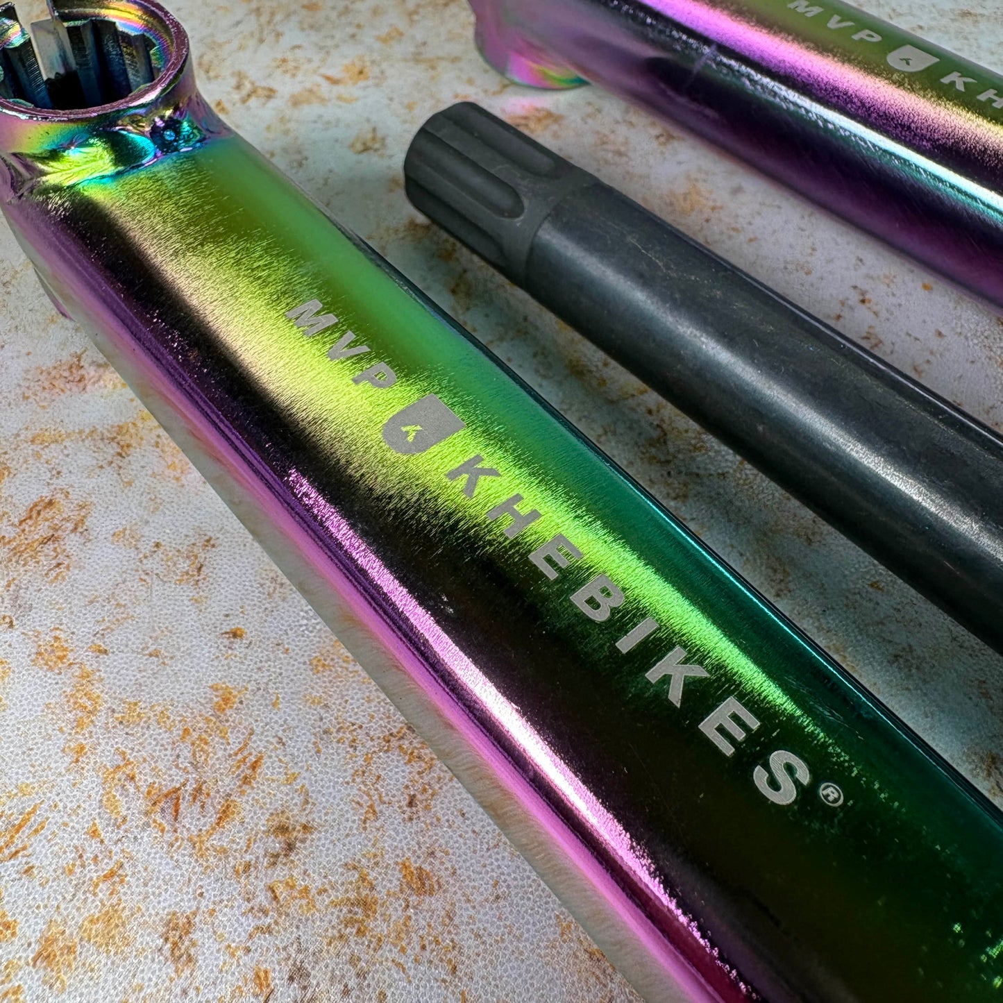 KHE BMX Parts Oilslick / 170mm KHE MVP V2 8 Spline Crank with Spindle Oil Slick