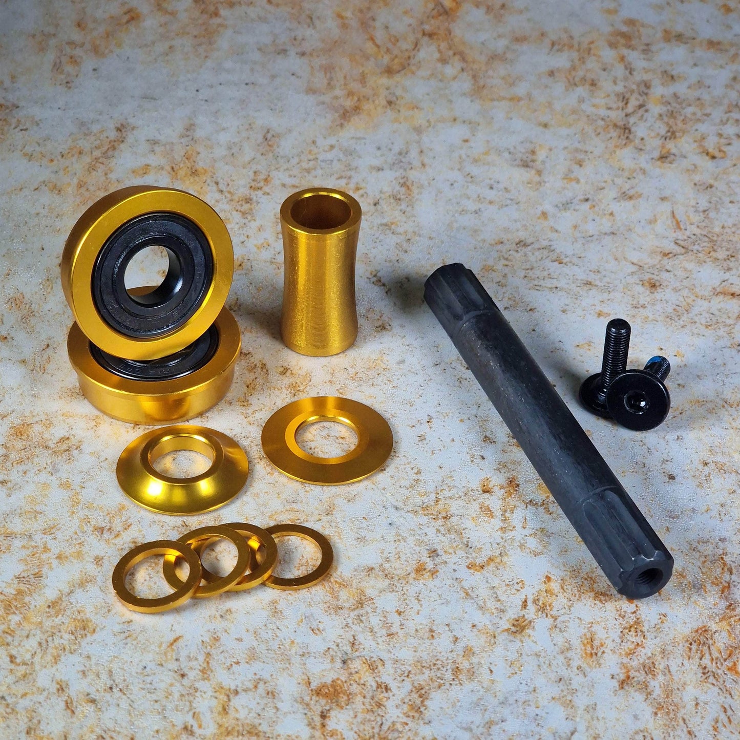 Alans BMX BMX Parts 19mm / Gold Looseball to Sealed Bearing 8 Spline Upgrade Kit