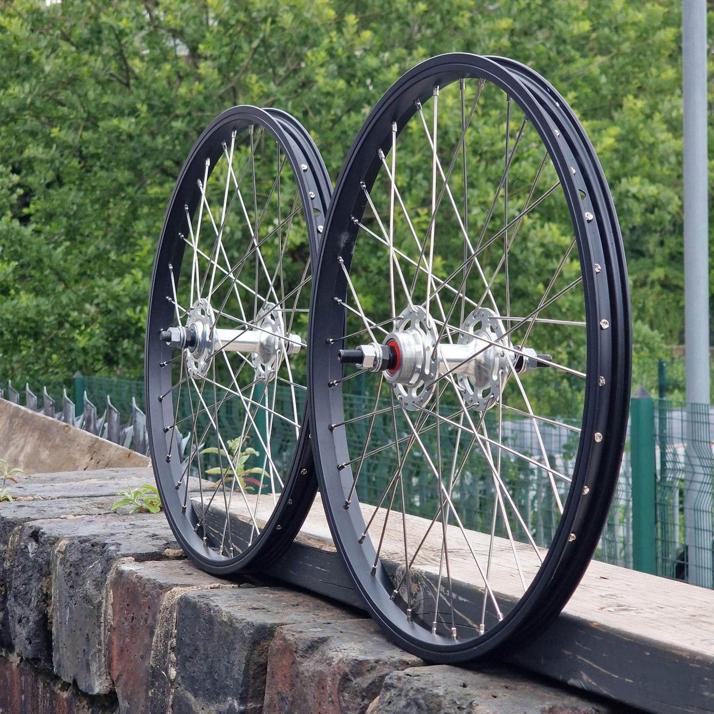 Mirage Old School BMX Silver / Black Mirage Old School High Flange BMX Wheelset