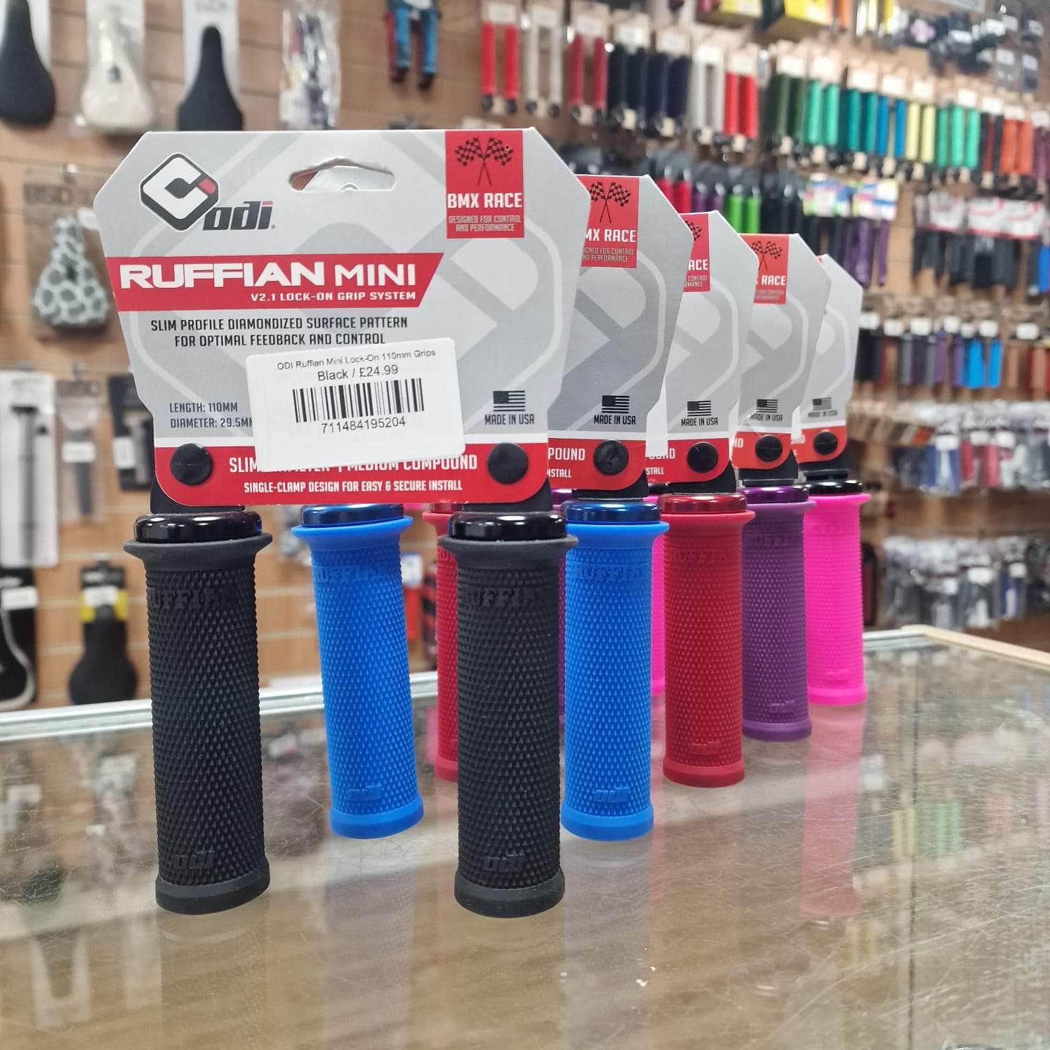 ODI Ruffian Mini Lock-On 110mm BMX Grips Alans BMX