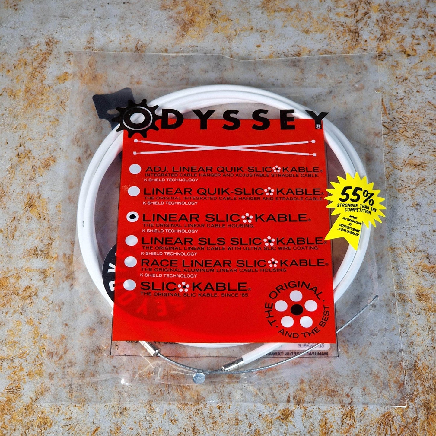 Odyssey BMX Parts White Odyssey K-Shield Linear Slic Kable Brake Cable