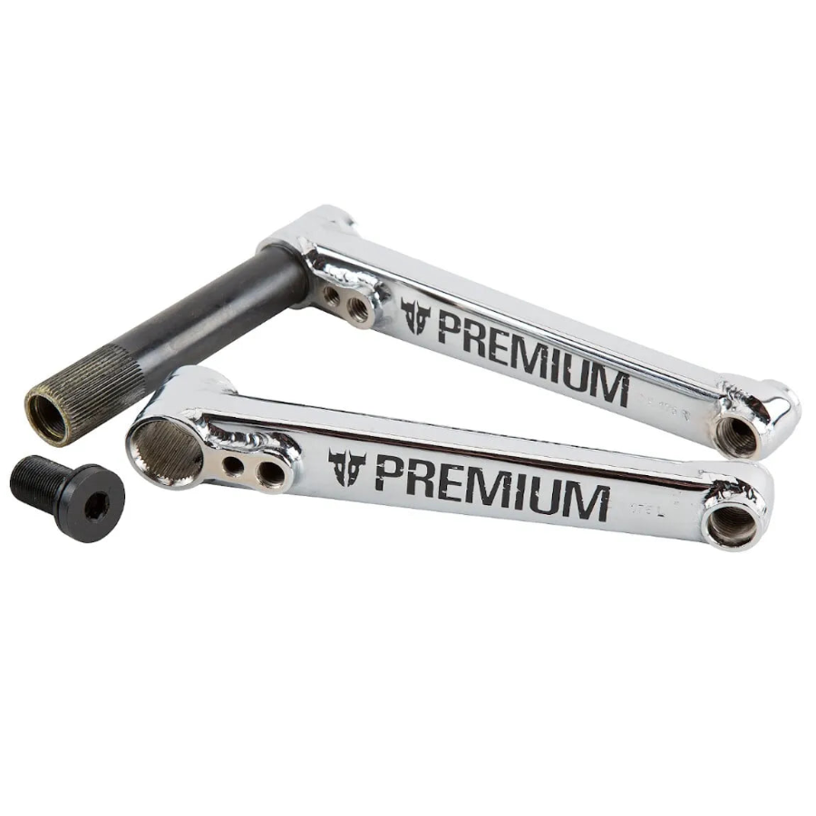 Premium BMX Parts Chrome / 175mm Premium 2 Piece 22mm Cranks