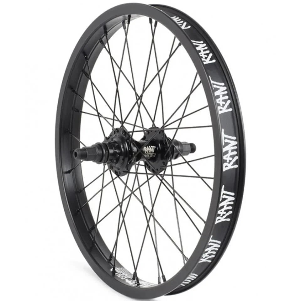 Rant BMX Parts Black Rant 18 Inch Party On V2 Rear Wheel RHD