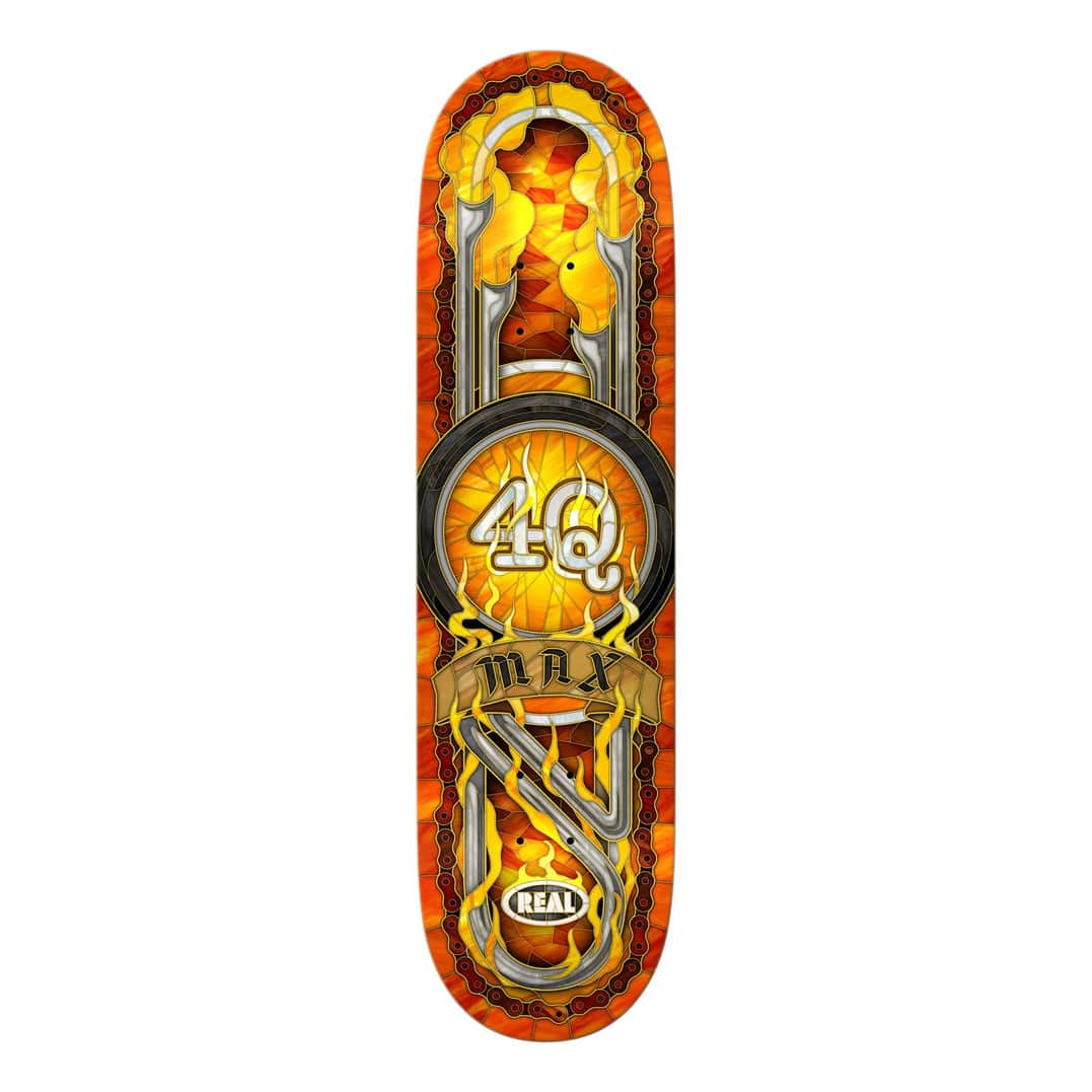 Real Skateboards Orange / 8.06 Real Max Schaff 4Q Cathedral Orange 8.06" Skateboard Deck