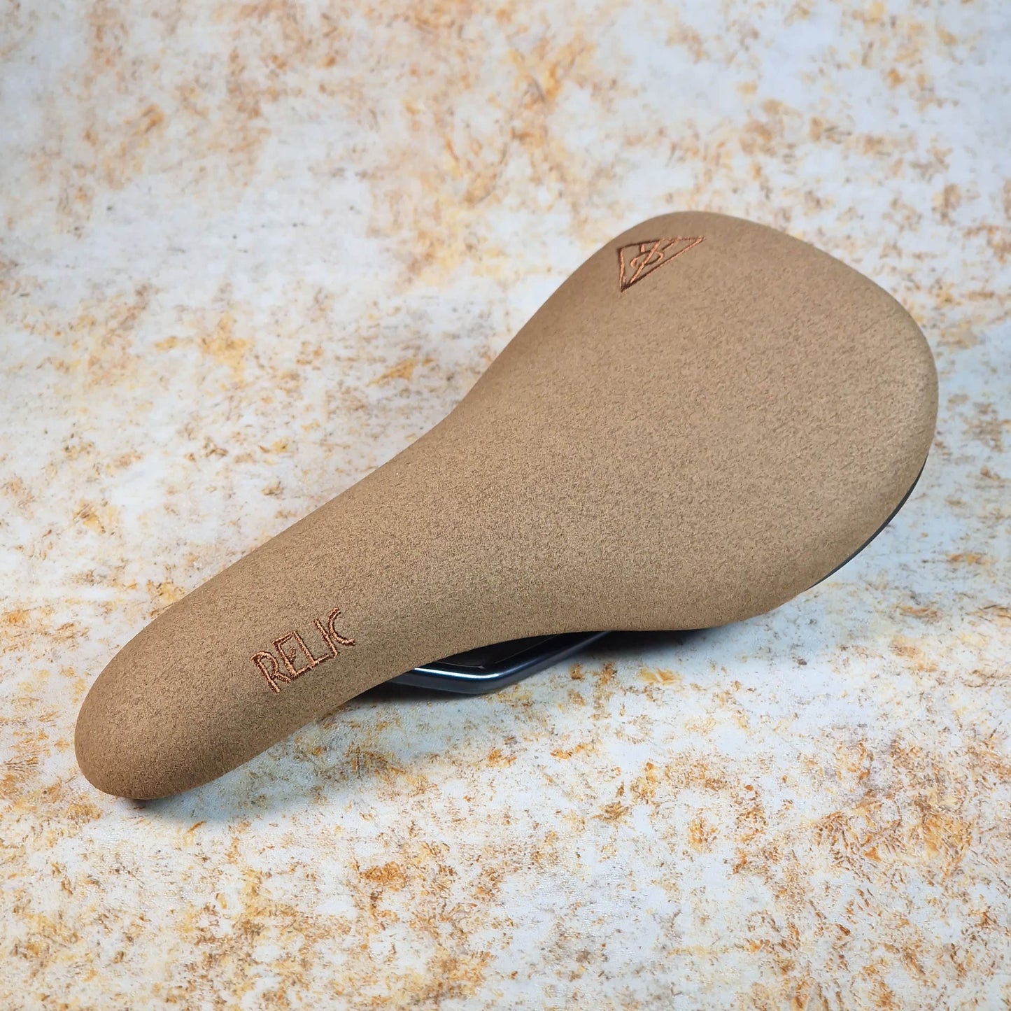 Relic BMX Parts Brown / Slim / Railed Relic Choice Slim Railed Microfibre Seat with Embroidered Logo