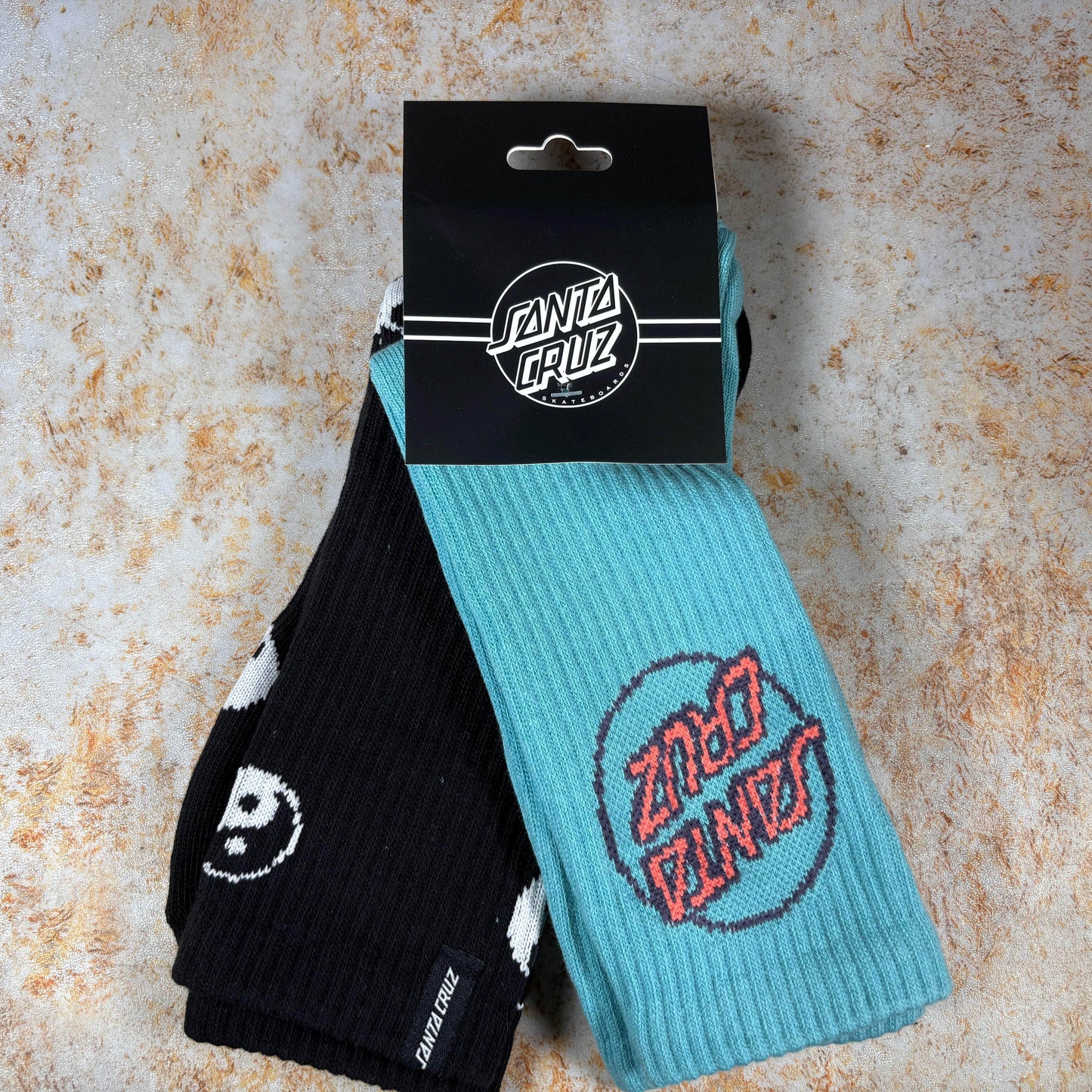 Santa Cruz Clothing & Shoes Teal & Black / UK 8-11 Santa Cruz Ying Yang Socks 2 Pack