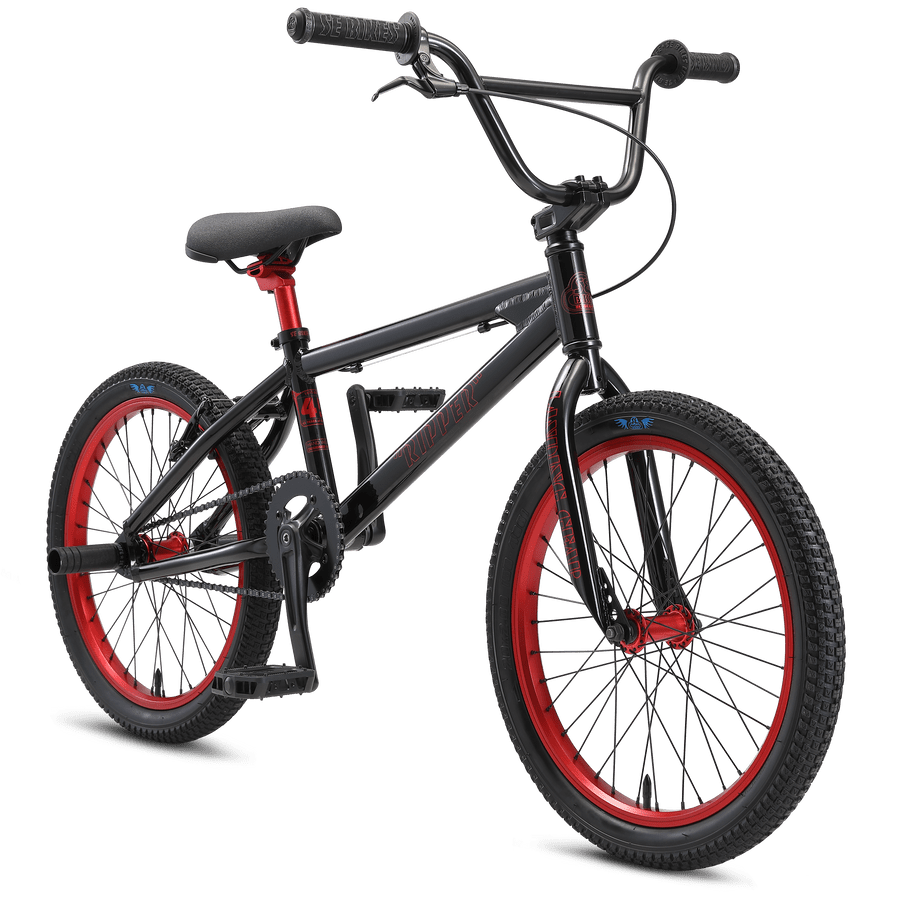 SE Bikes 2022 20 Inch Ripper BMX Bike Stealth Mode Black Alans BMX