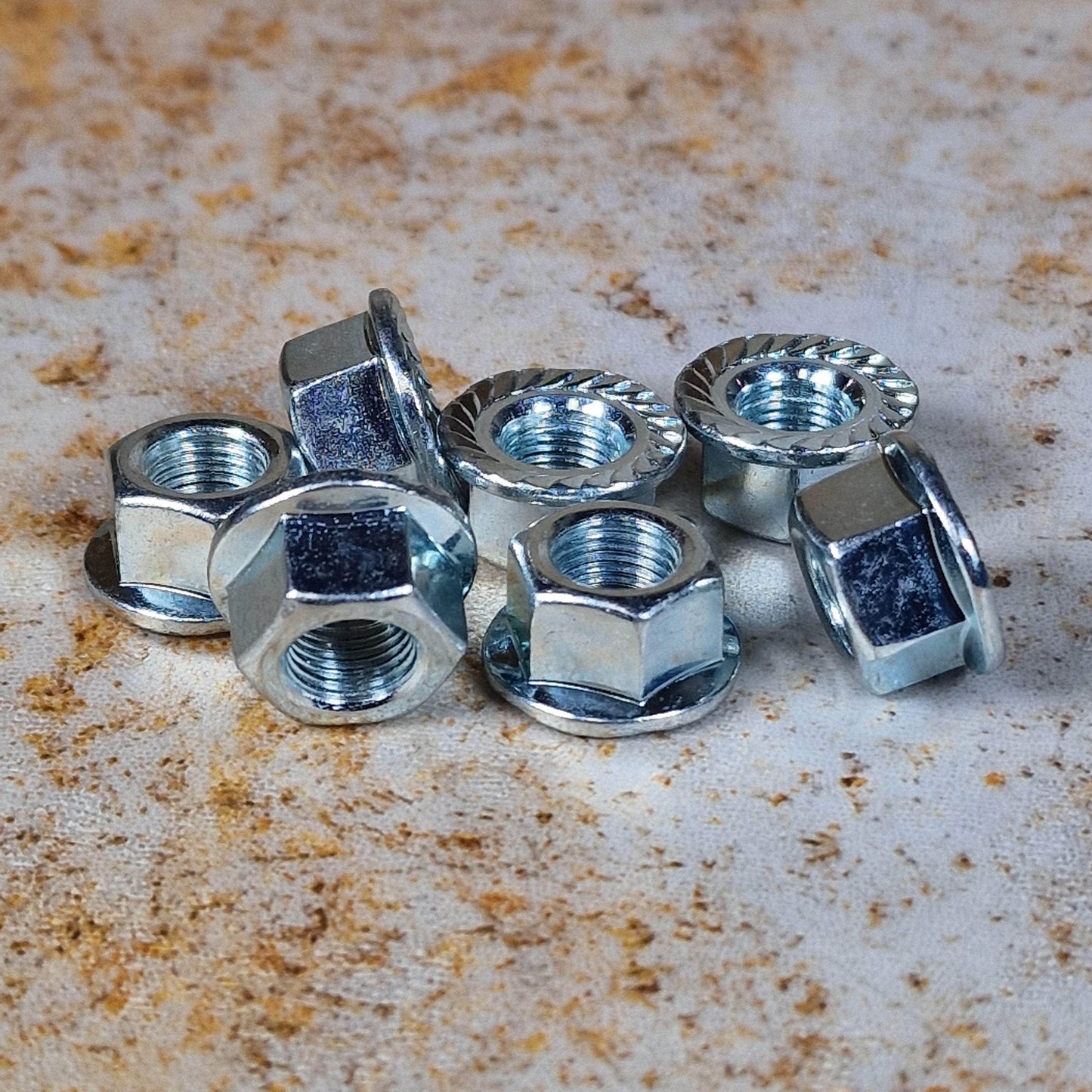 Oxford BMX Parts Skyway Tuff Wheel 3/8" Flanged Axle Nut Silver