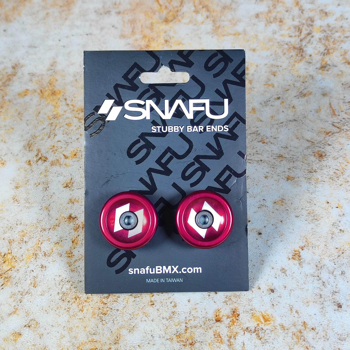 Snafu BMX Parts Red Snafu Stubby Alloy Bar Ends