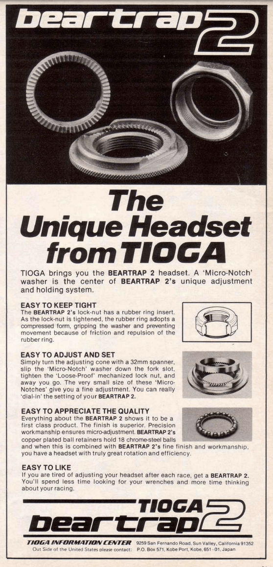 Tange Old School BMX Tange Seiki Tioga Beartrap 2 1" Threaded Headset Chrome