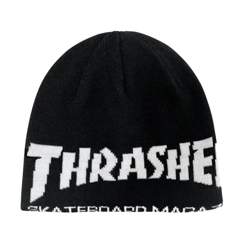 Thrasher Clothing & Shoes Black Thrasher Magazine Skully Skate Mag Beanie Black