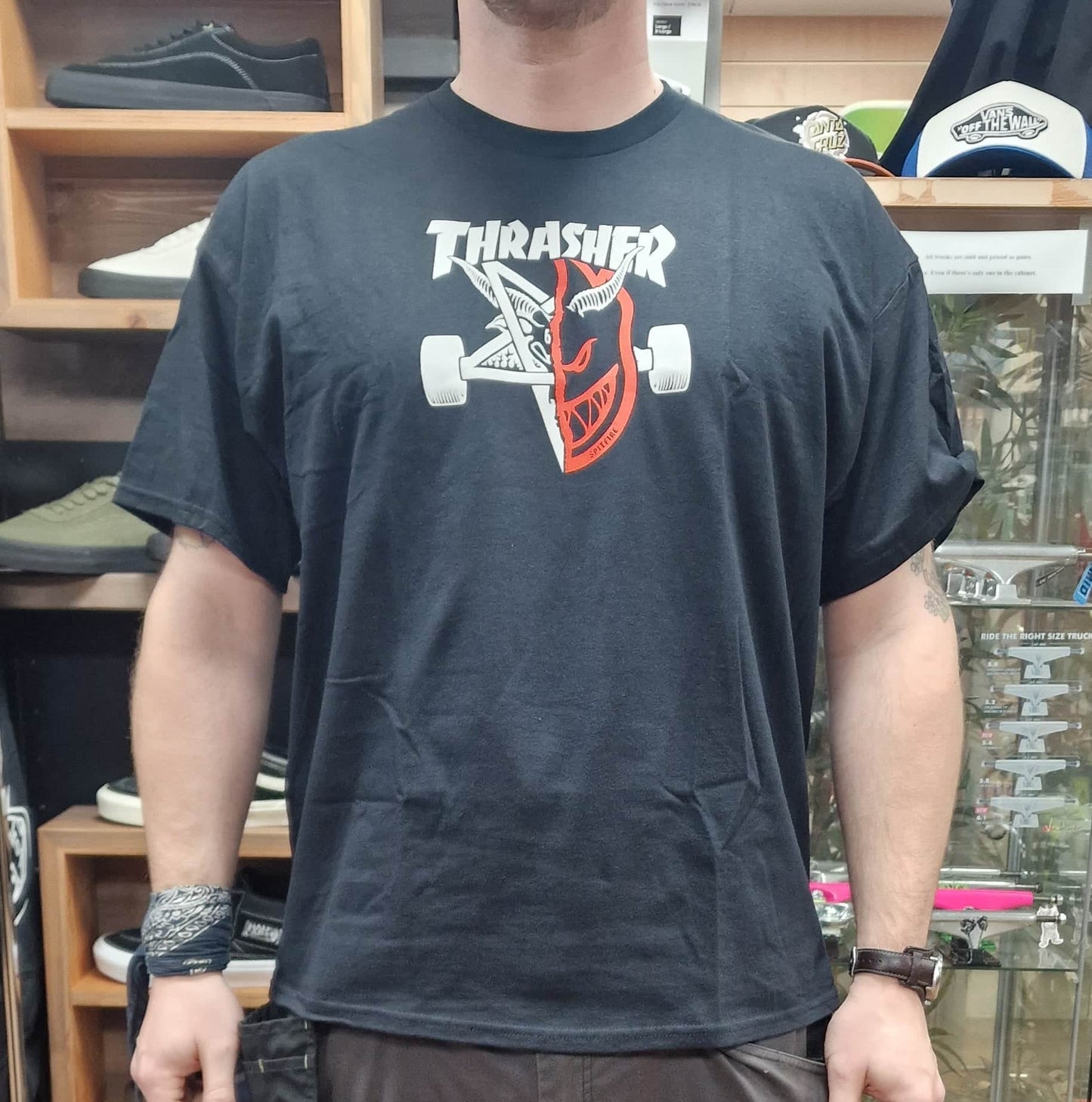 Thrasher Clothing & Shoes Thrasher x Spitfire Thrash & Burn T-Shirt Black