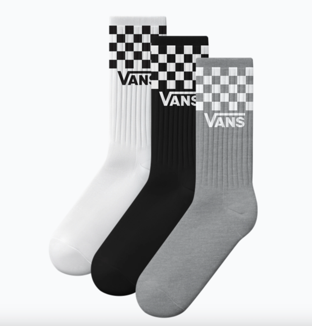 Vans Clothing & Shoes UK 8.5 - 12 / Checkerboard Black/White Vans Classic Checker Crew Socks 3 Pack Checkerboard Black / White