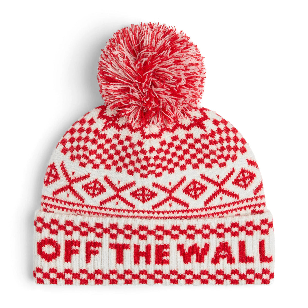 Vans Clothing & Shoes Dress Blues Vans Ginger Fair Isle Pom Beanie Racing Red/White
