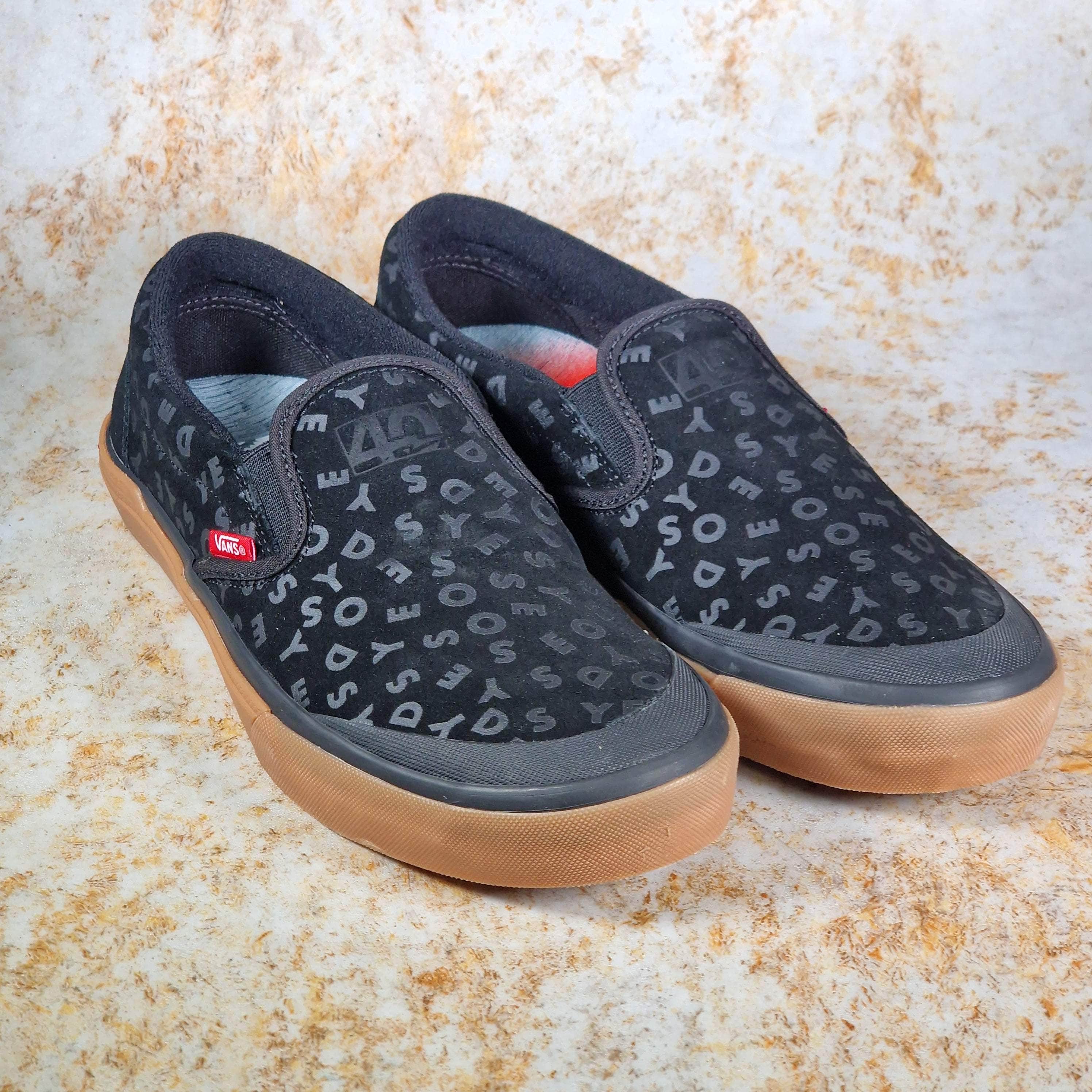 Vans x Odyssey BMX Slip On Shoes Black Red Gum Alans BMX