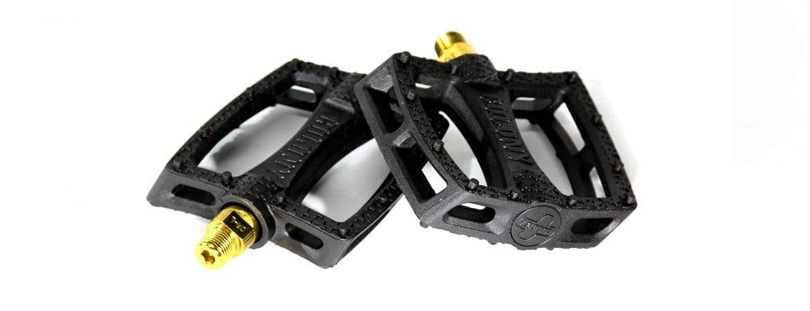 Colony BMX Parts Black w/ Gold Axle Colony Fantastic Plastic Pedals