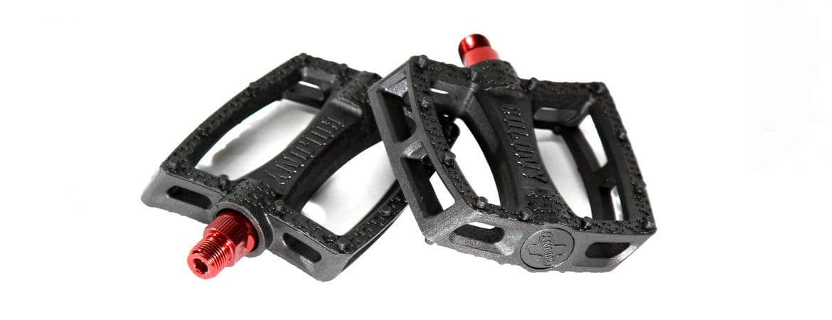 Colony BMX Parts Black w/ Red Axle Colony Fantastic Plastic Pedals