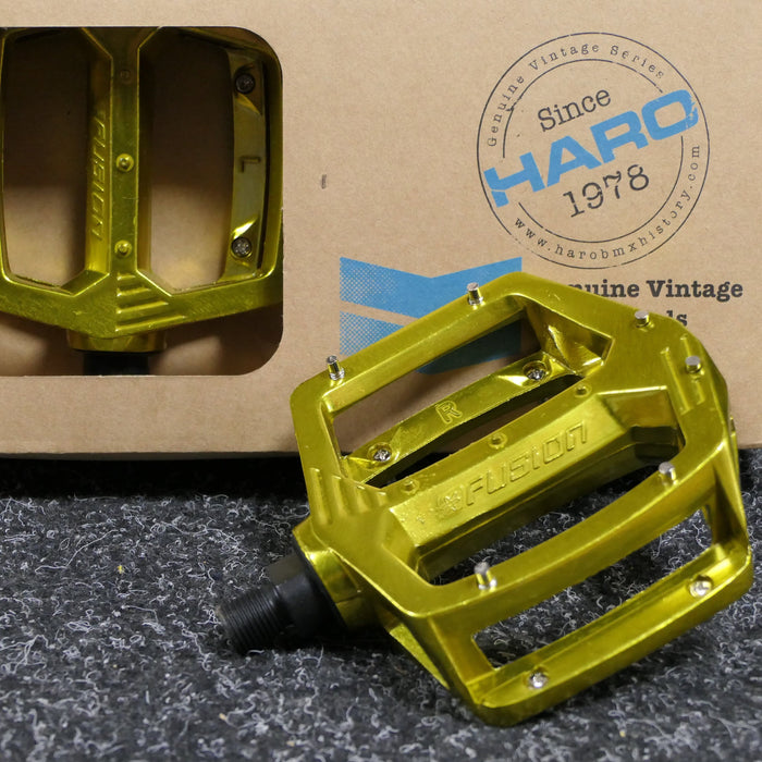 Haro Old School BMX Gold / 1/2 Inch Haro Fusion DX Alloy Pedals