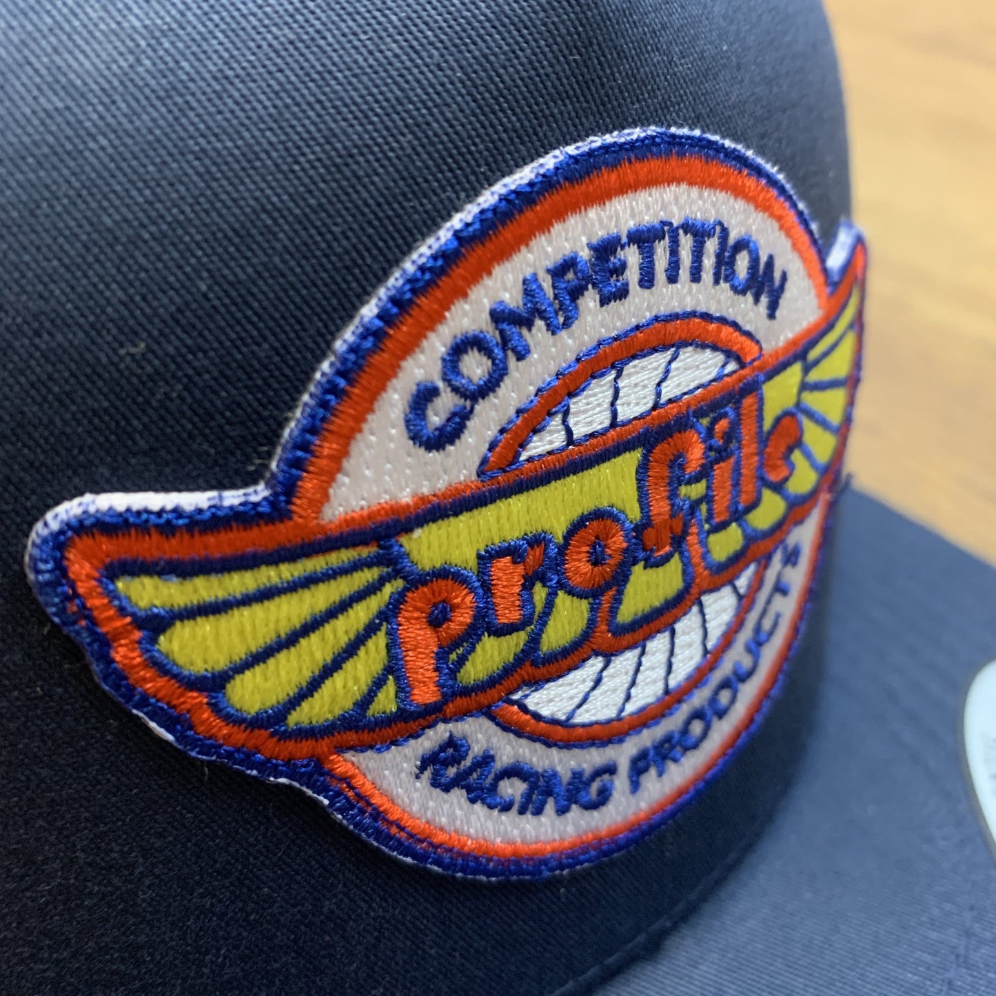 Profile Racing Vintage Retro Logo Mesh Trucker Cap Navy