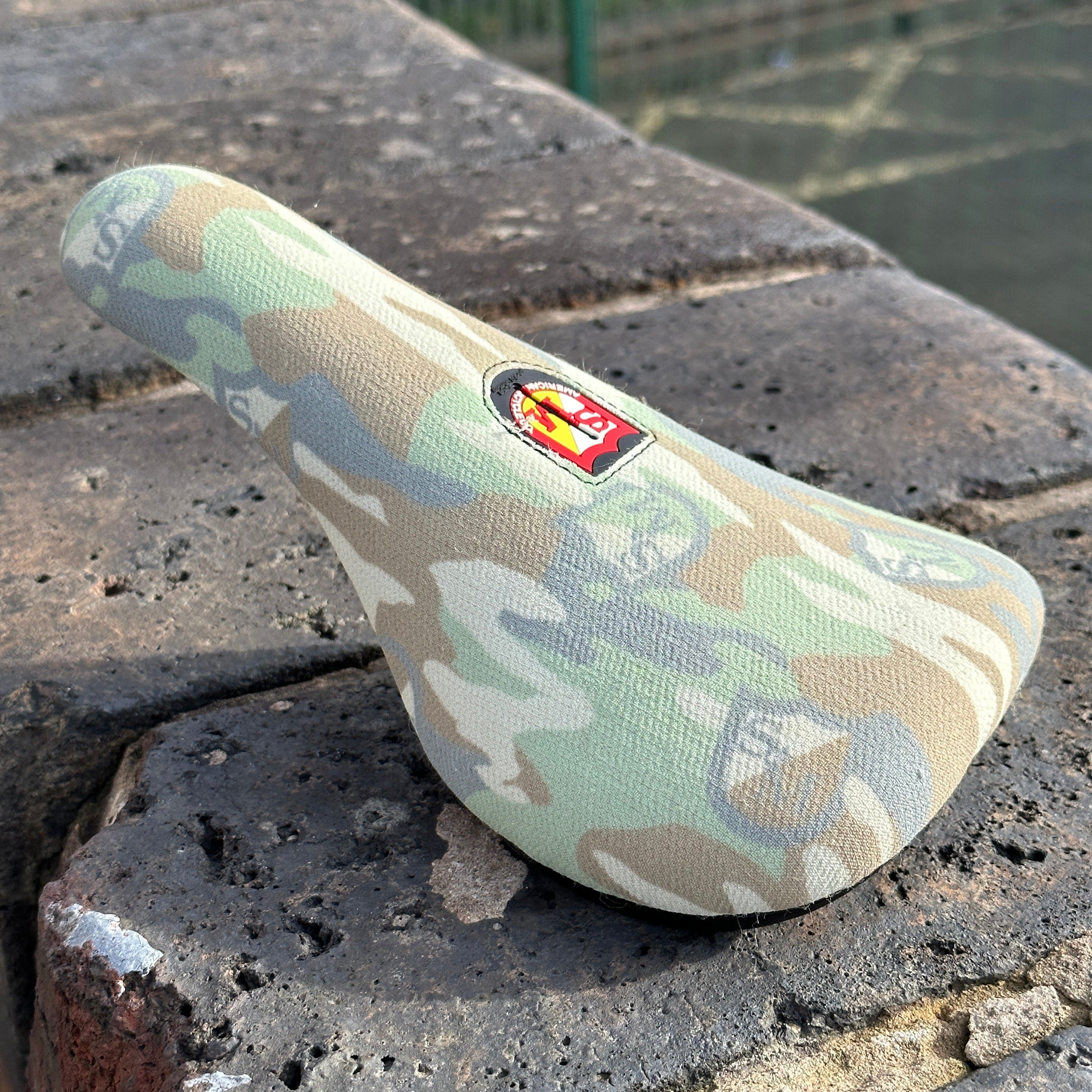 S&M Bikes Slim Pivotal BMX Seat Camo Shield Wrap Alans BMX