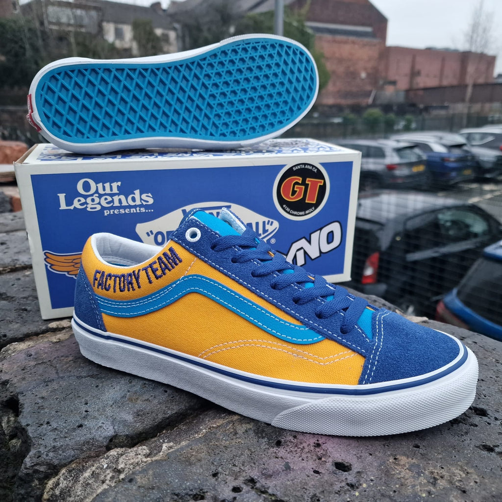 Vans shoes blue and yellow Clearance
