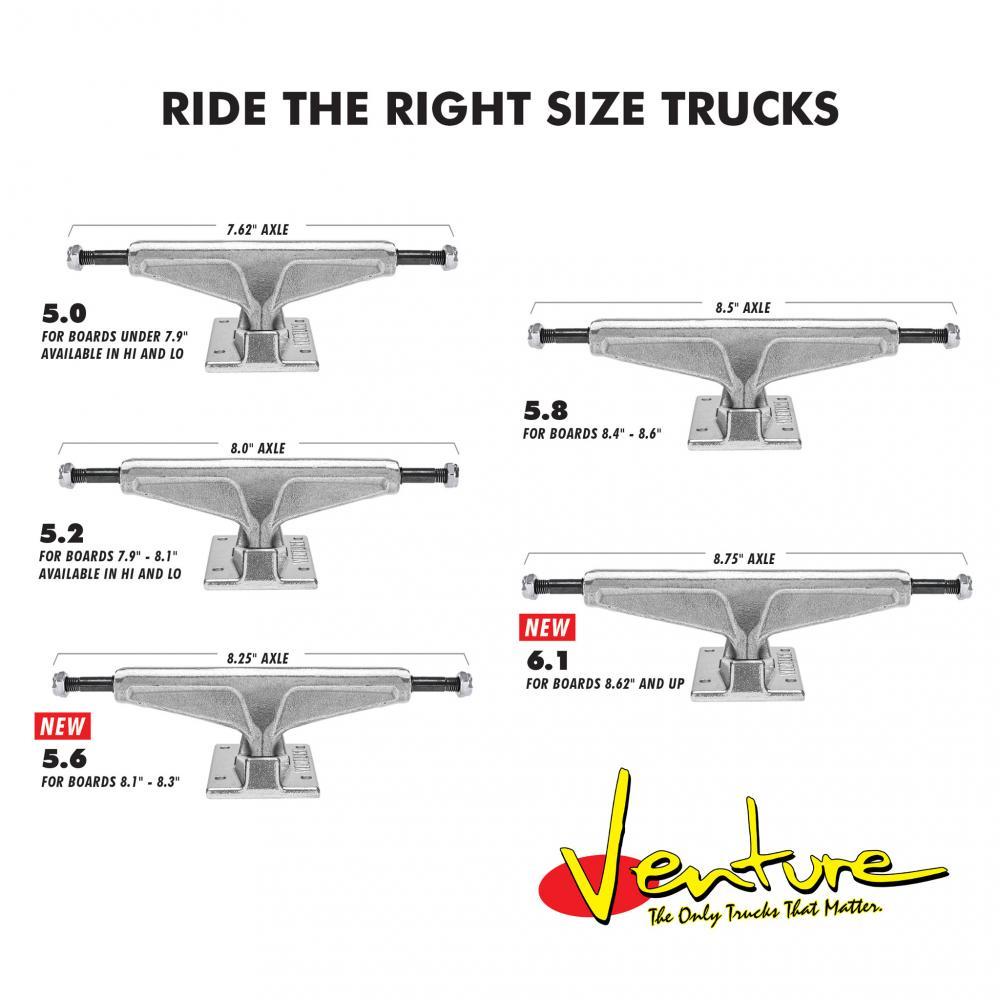 Venture V Hollow Skateboard Trucks Polished Pair