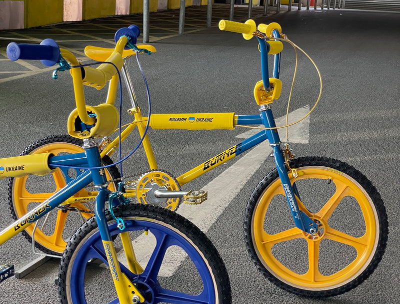 Bmx raleigh burner yellow and online blue