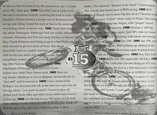 Alans BMX 45 Years: 15 Years Advert Dig #5 1995