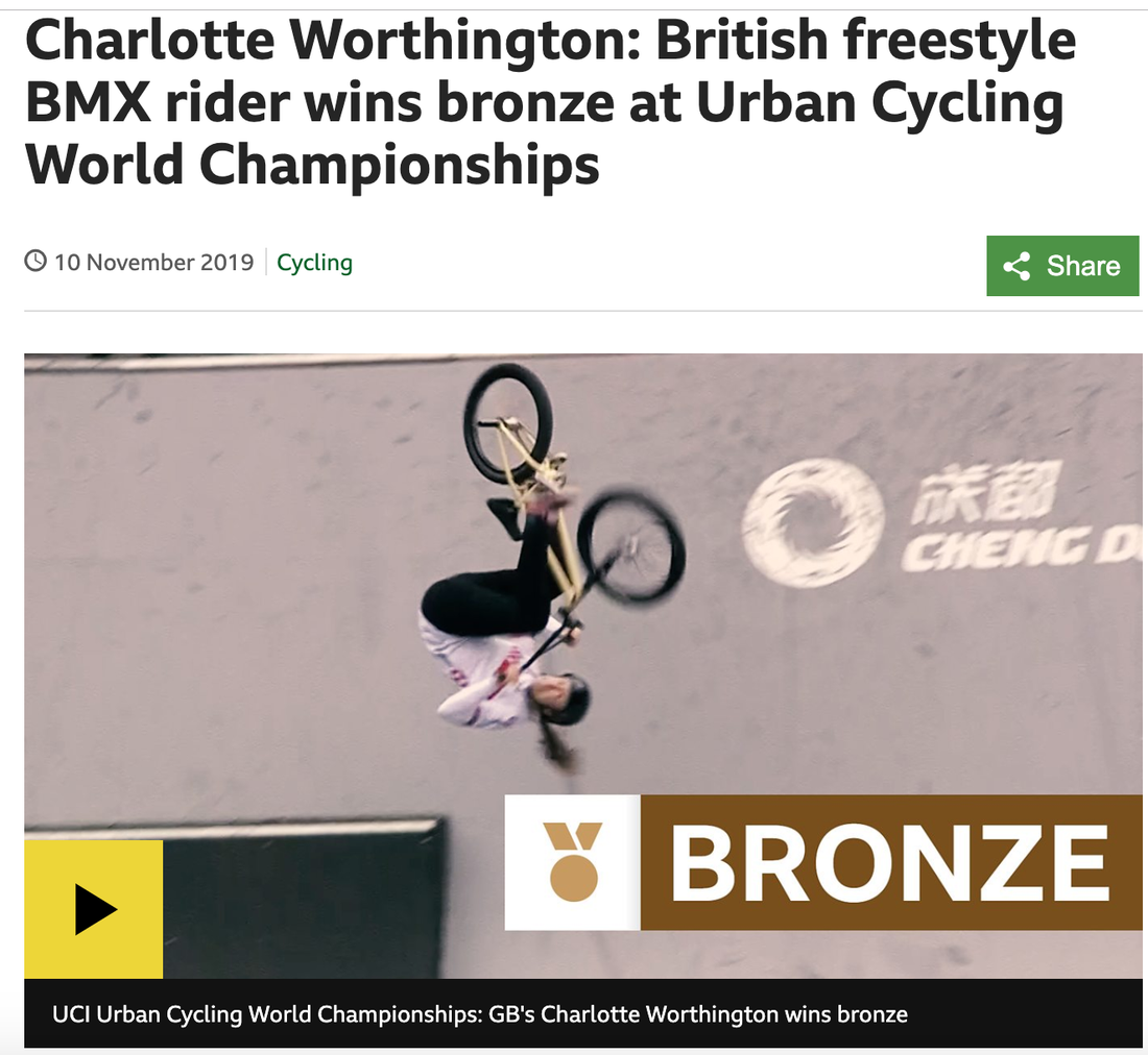 BBC Coverage of Charlotte Worthington's Bronze Medal at BMX Park Worlds