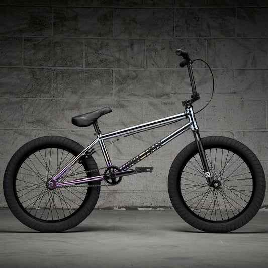 Kink Launch 2027 BMX bike in limited edition Liquid Chrome, side view