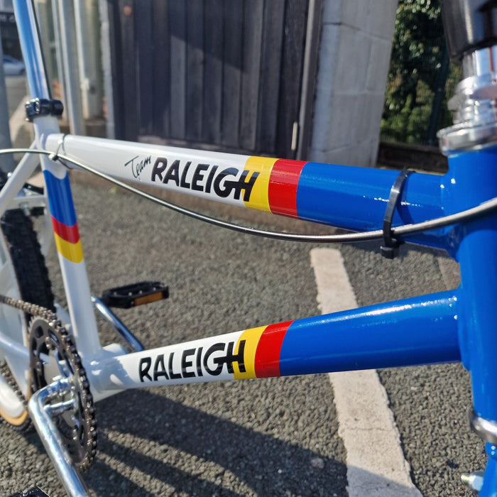 Raleigh Mk 2 Burner Team Custom Bike Blue / White with Skyway Tuff Wheels