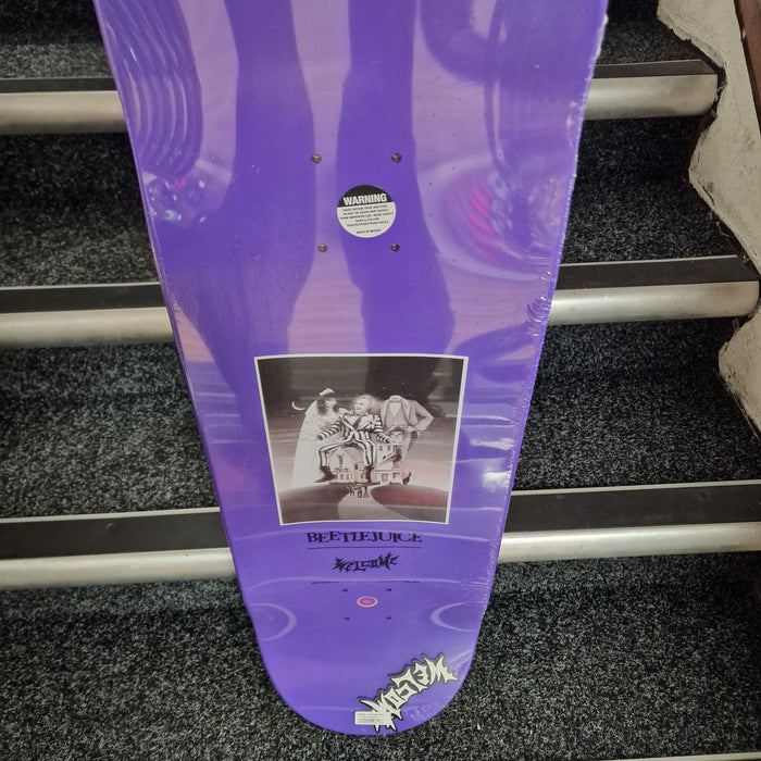 Beetlejuice x Welcome Showtime Popsicle Black/Purple Dip 8.5" Skateboard Deck