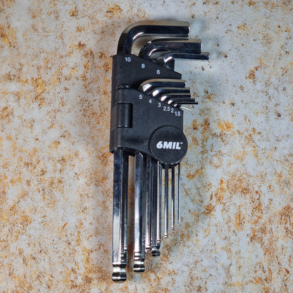 6MIL 6MIL HS-01 Hex 9-Piece Allen Key Set 1.5–10 mm