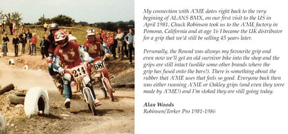 A'ME Old School BMX A'ME BMX Double Bubble Font Round Grips with Box