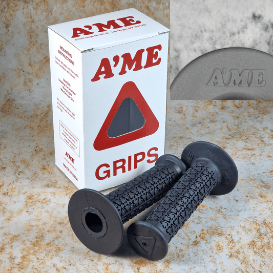 A'ME Old School BMX A'ME BMX Double Bubble Font Round Grips with Box