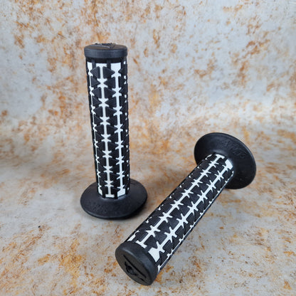 A'ME Old School BMX Black over White A'ME BMX Dual Grips