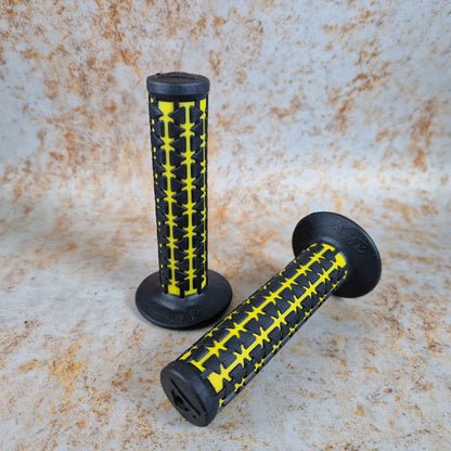 A'ME Old School BMX Black over Yellow A'ME BMX Dual Grips