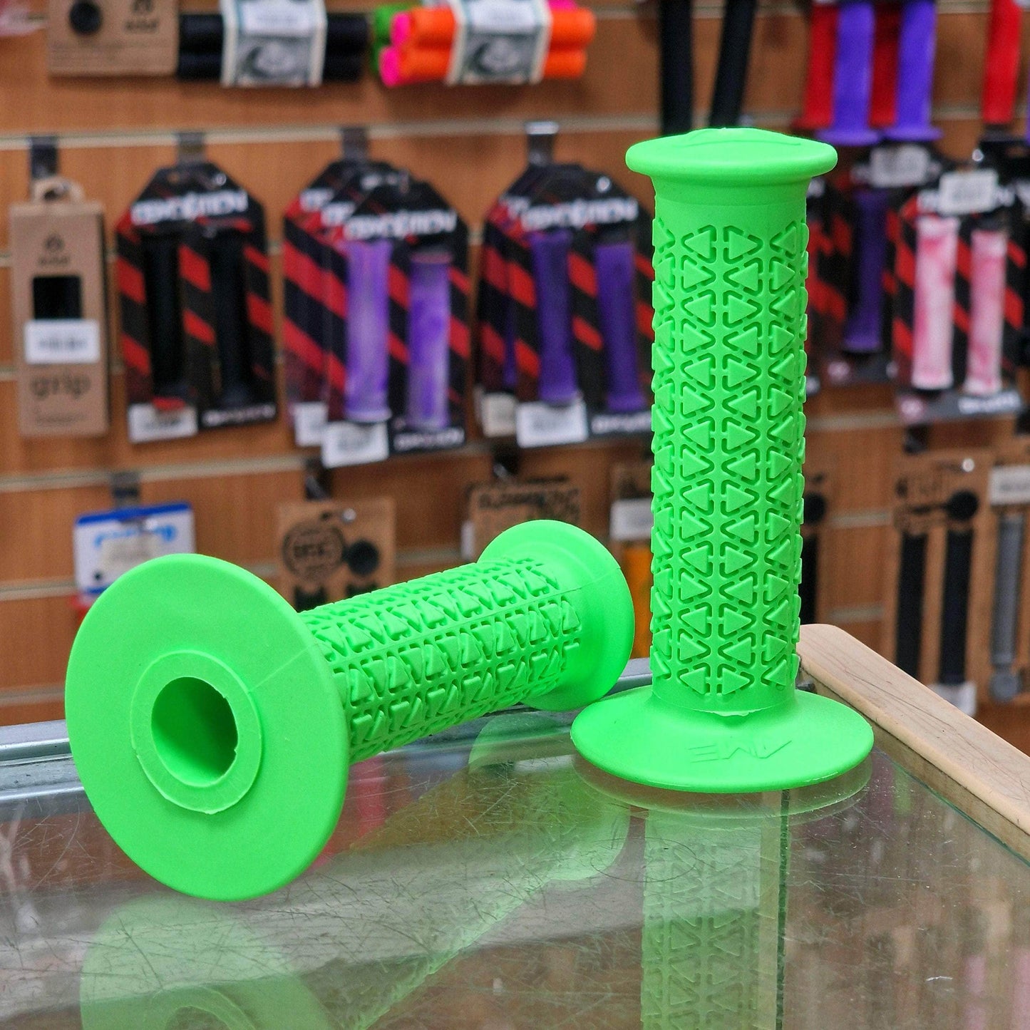 A'ME Old School BMX Fluroescent Green A'ME BMX Round Grips