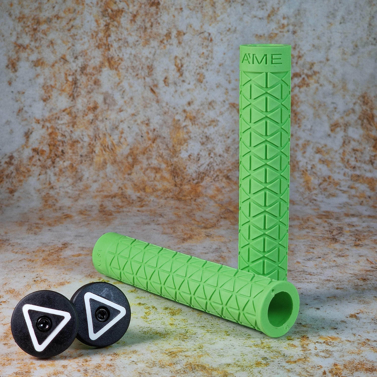 A'ME Old School BMX Green A'ME BMX Super Tri Grips Flangeless