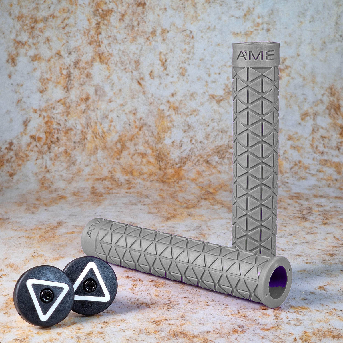 A'ME Old School BMX Grey A'ME BMX Super Tri Grips Flangeless