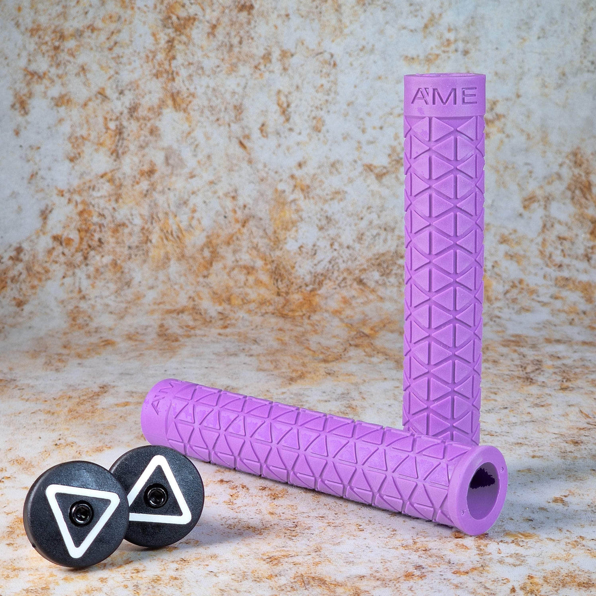 A'ME Old School BMX Lavender A'ME BMX Super Tri Grips Flangeless