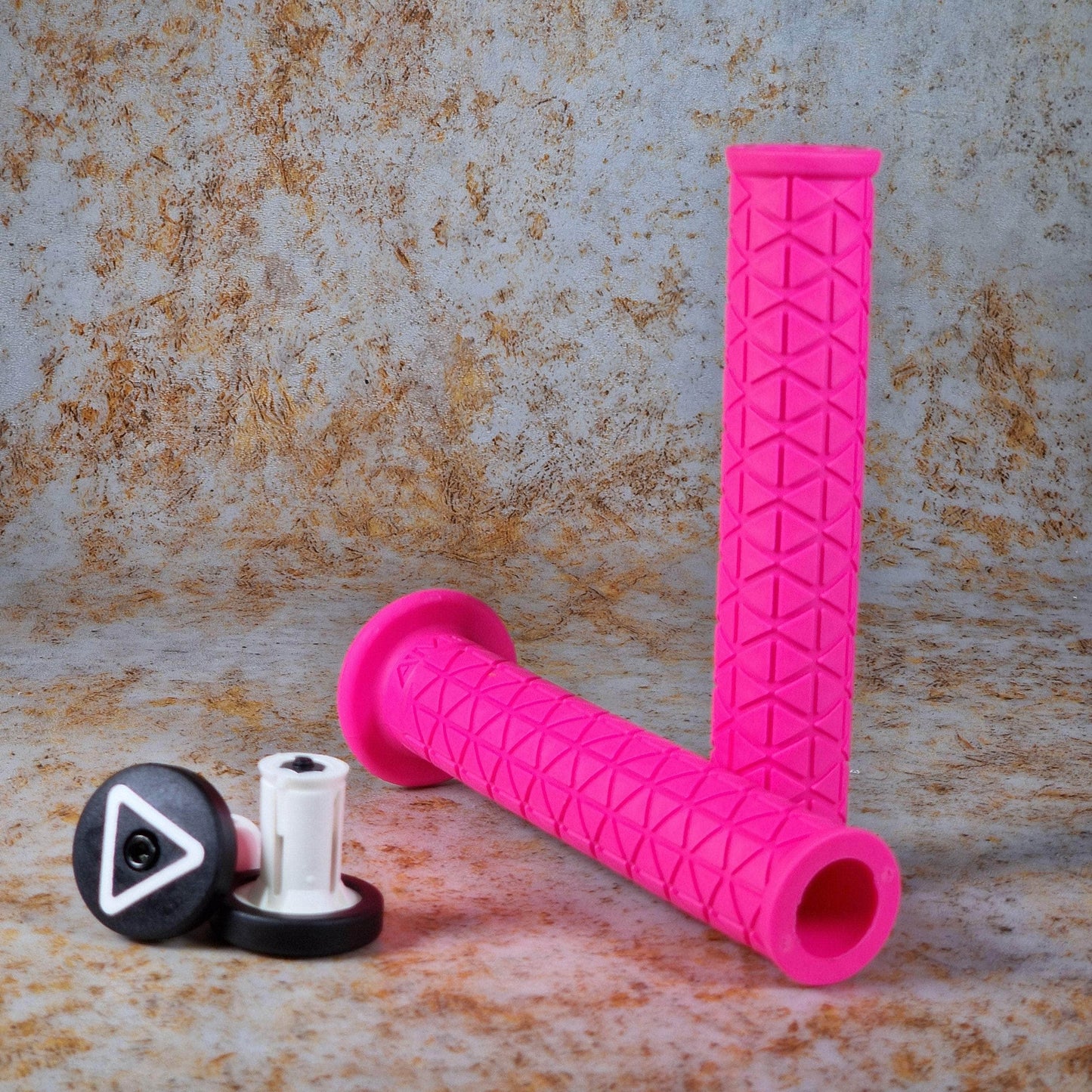 A'ME Old School BMX Fluroescent Pink A'ME BMX Super Tri Grips with Flange