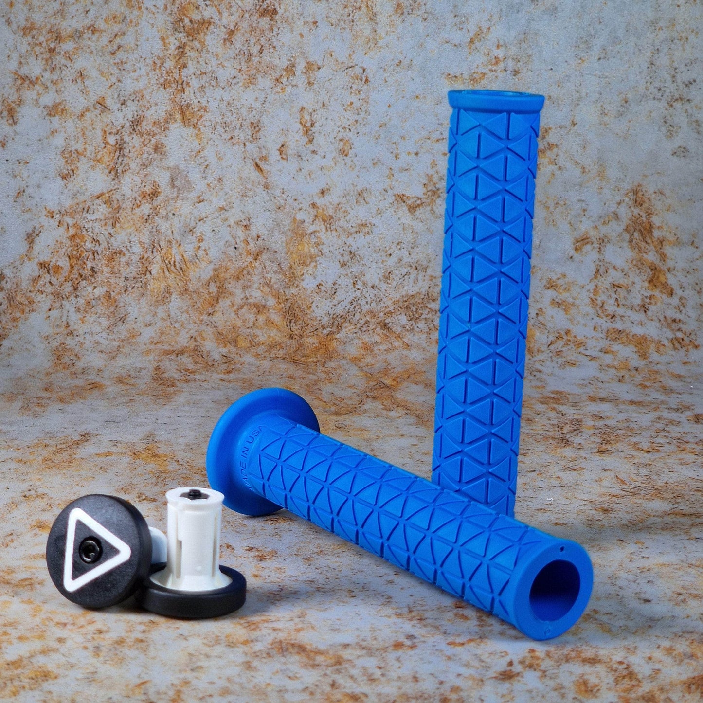 A'ME Old School BMX Maui Blue A'ME BMX Super Tri Grips with Flange