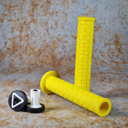A'ME Old School BMX Yellow A'ME BMX Super Tri Grips with Flange